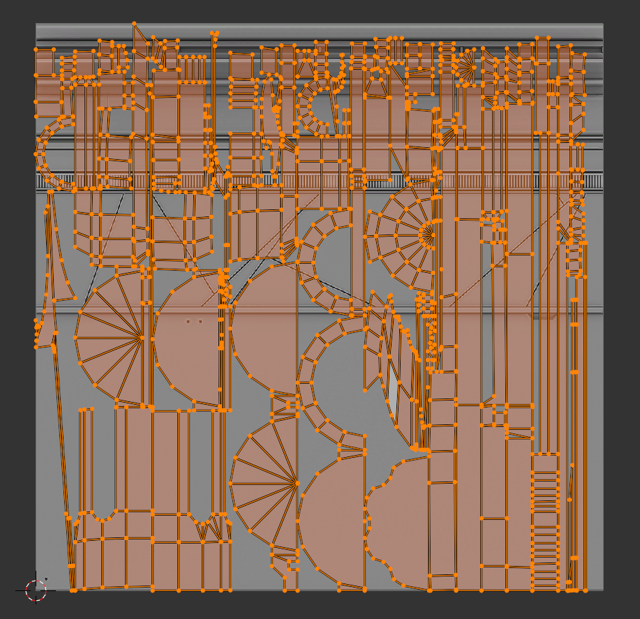 A UV map using Smart UV Project.
