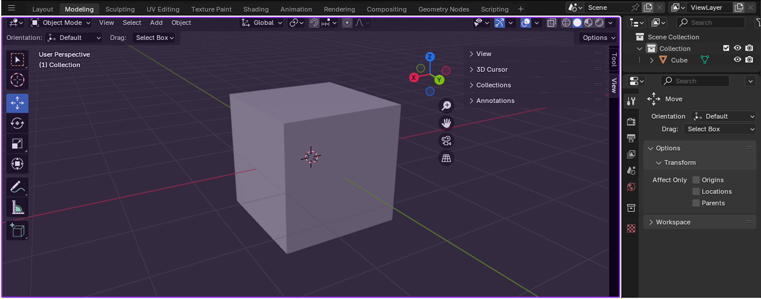 Blender's UI with the 3D Viewport highlighted.