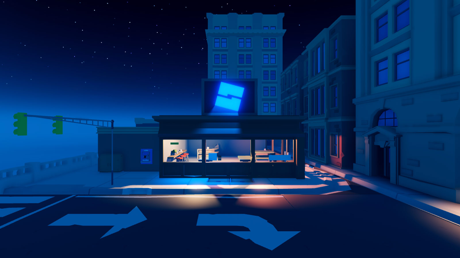 Roblox Characters On Buildings In Blue Background Games, HD wallpaper