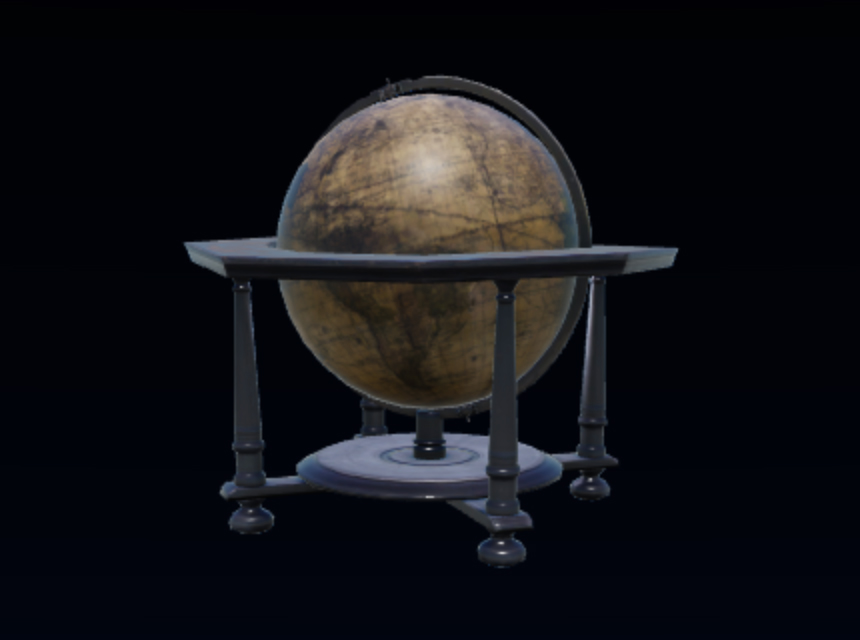 A globe model displays in its actual level of detail.