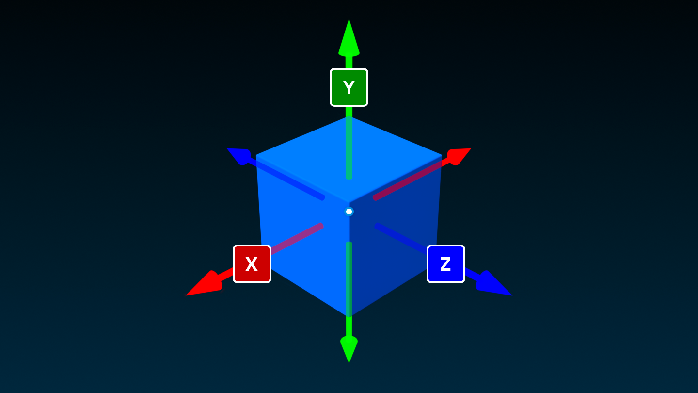 A block part with the Move tool's visual aids.