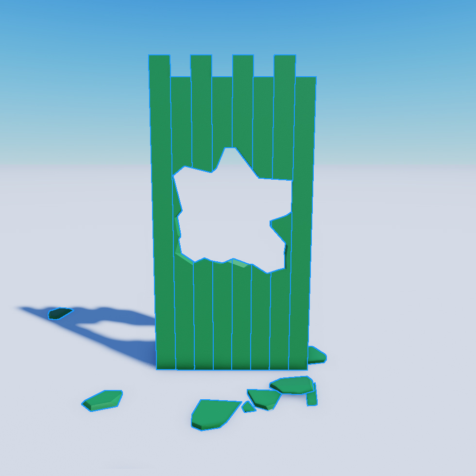 A row of blocks fragmented