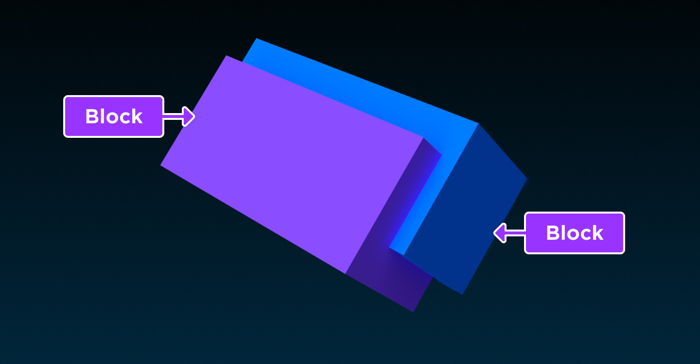 Two block parts overlapping