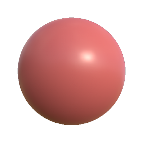 A clay colored smooth sphere.