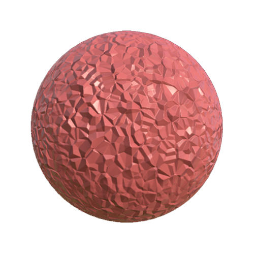 A clay colored sphere with an extremely rocky surface