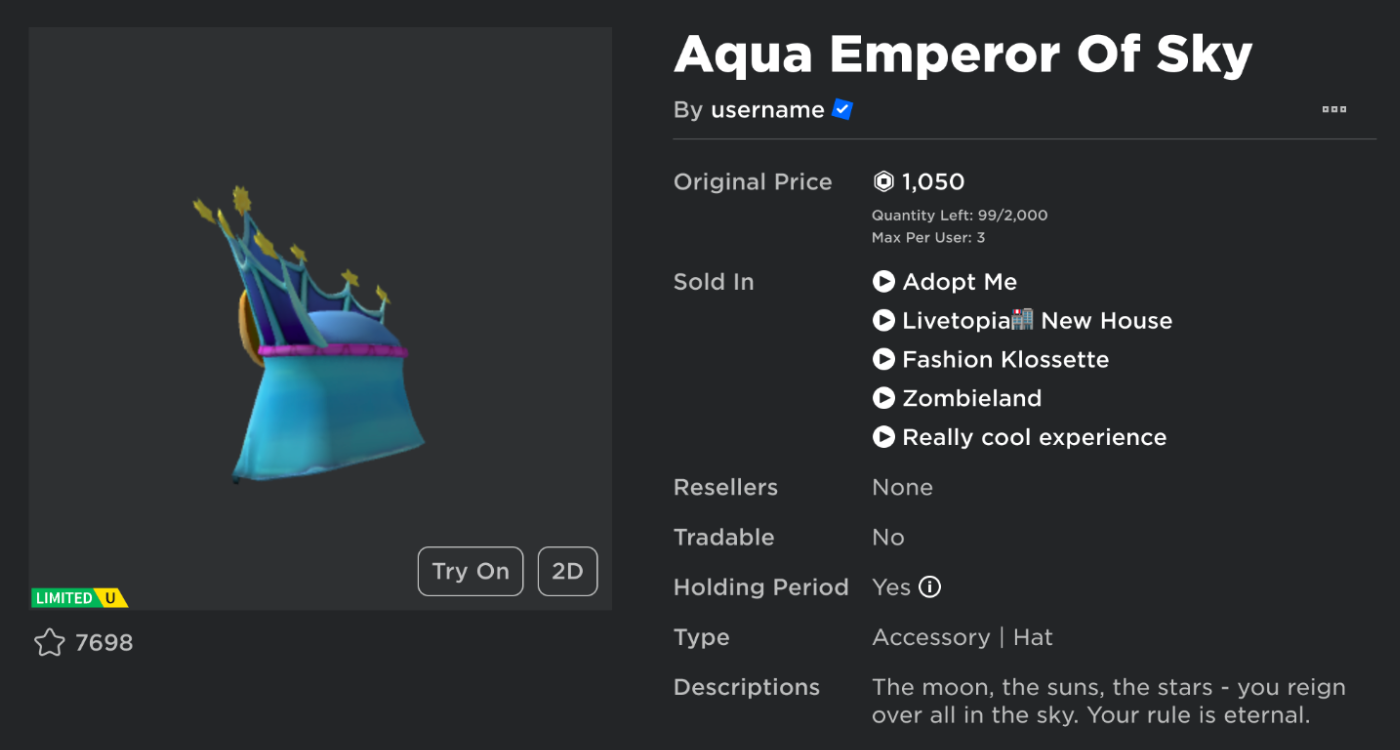 Roblox Avatar Page - Read Description