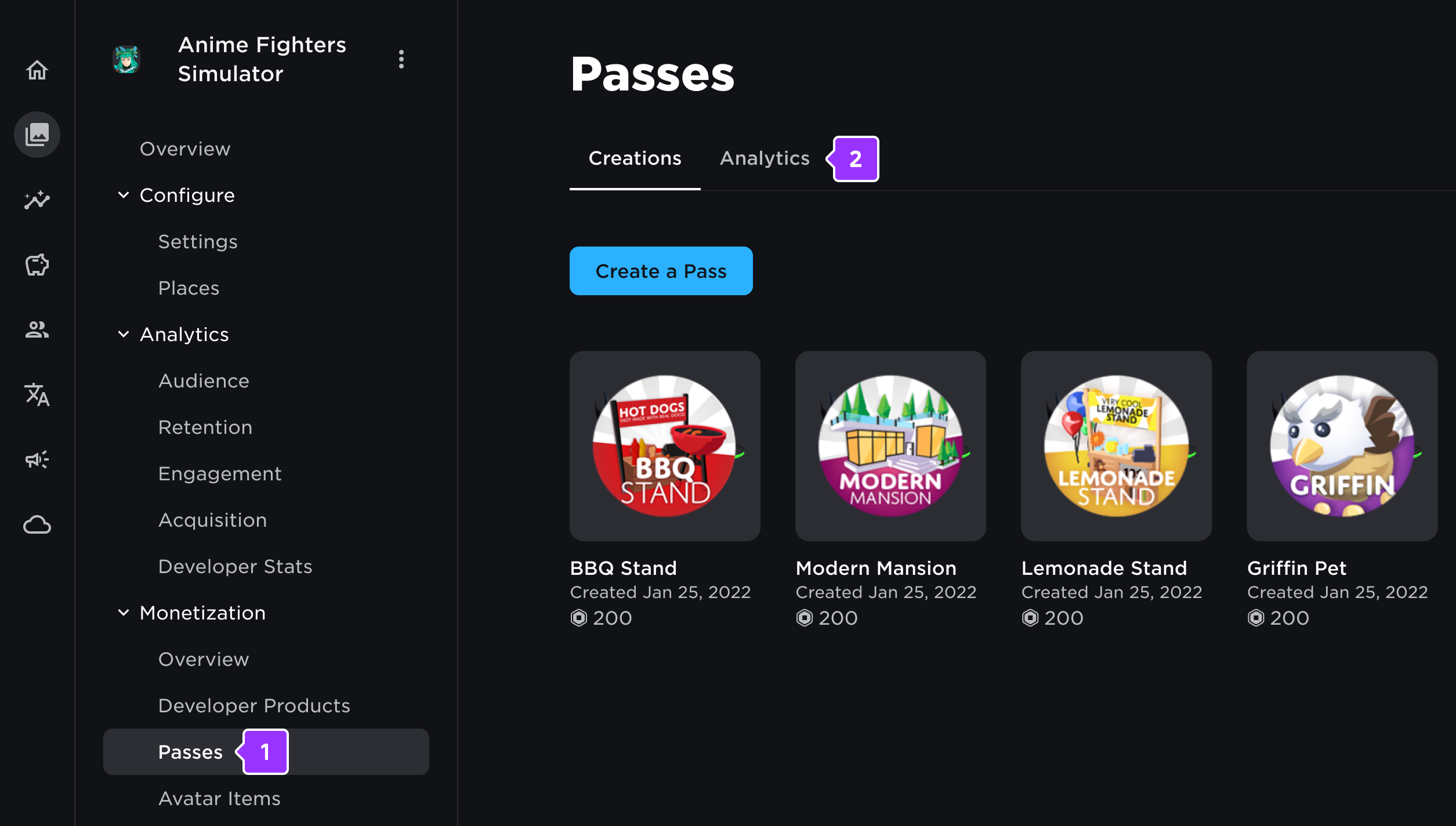 is it possible to make a gamepass on the new creator dashboard instead if  no passes made yet? : r/robloxgamedev