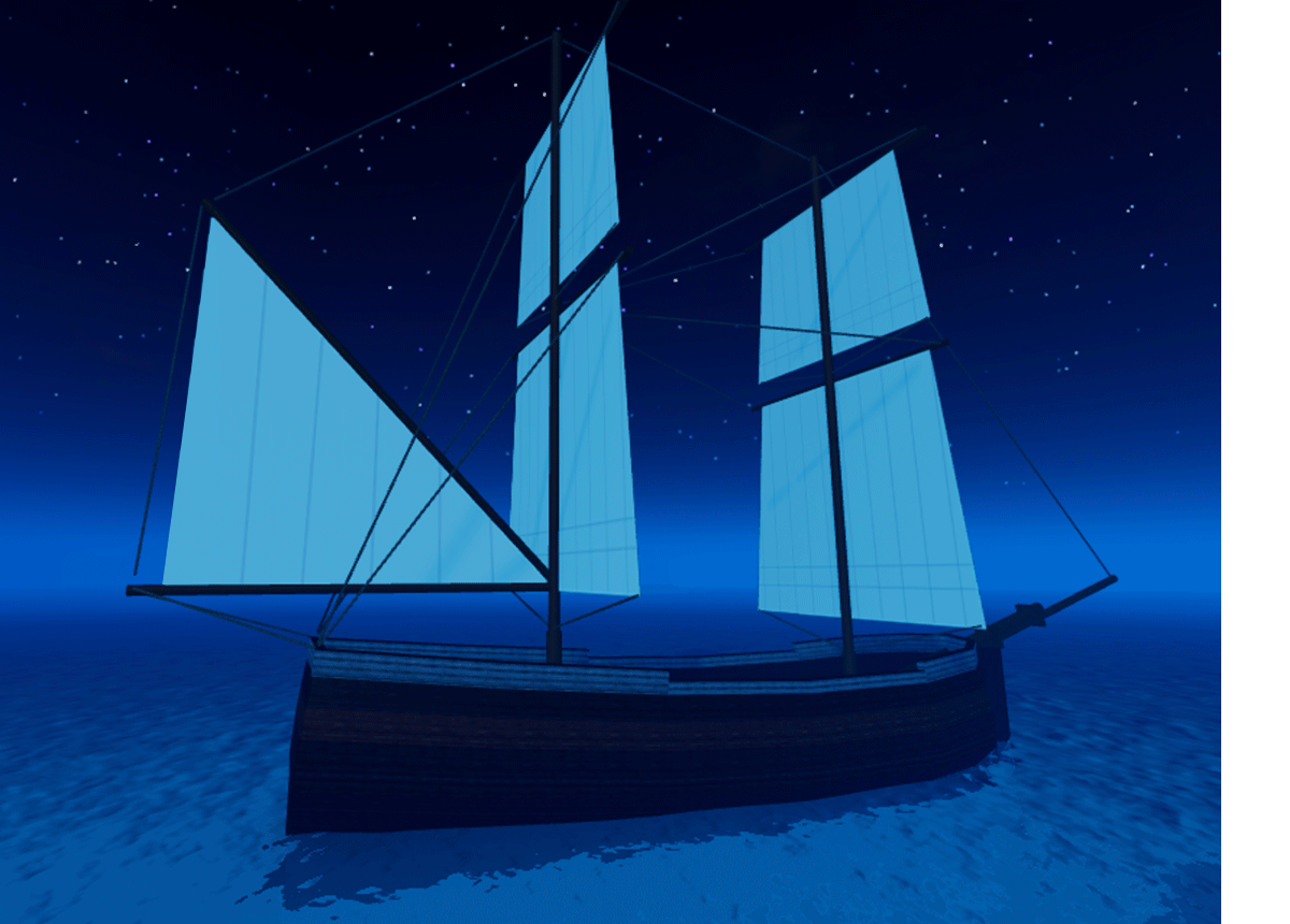 A pirate ship mesh that represents a single assembly of 179 individual parts.