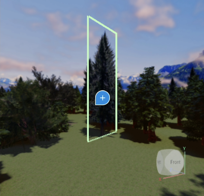 Blue cursor in the viewport.