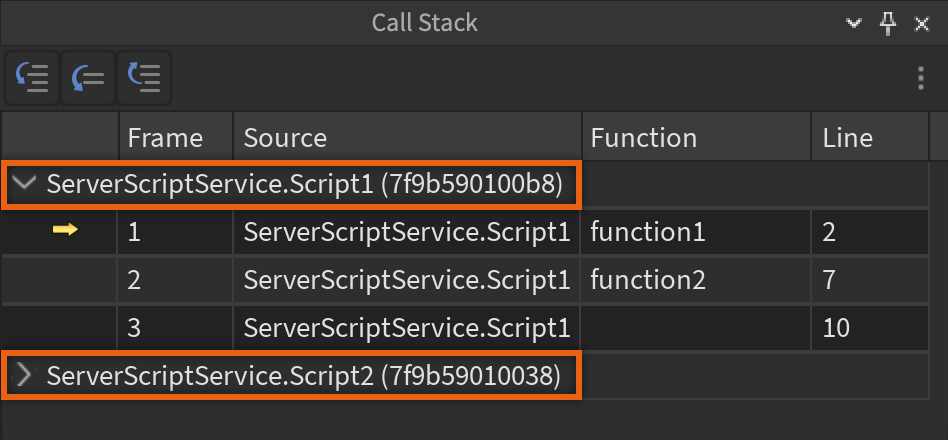 Call Stack with multiple breakpoints