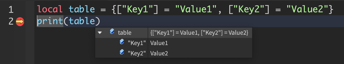 Mouseover a variable in Script Editor to show value