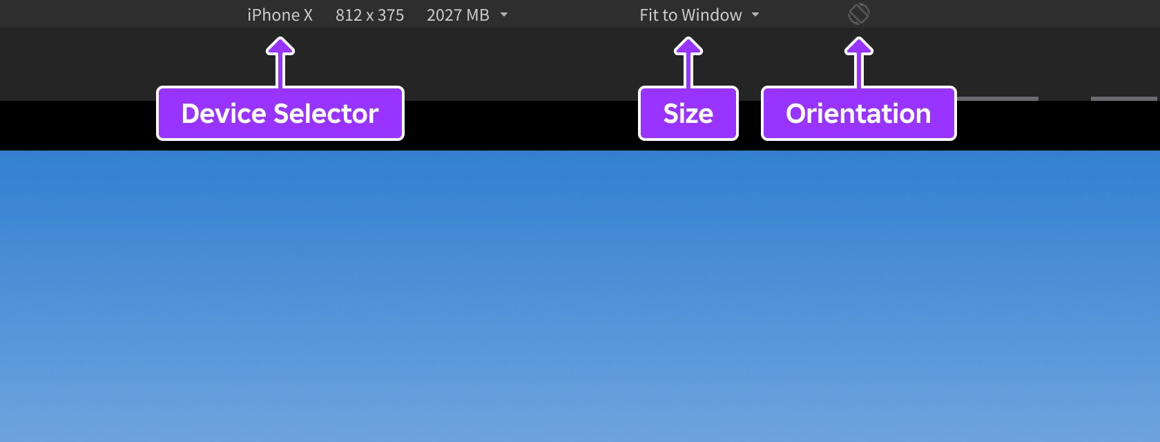 Emulation options above the 3D viewport