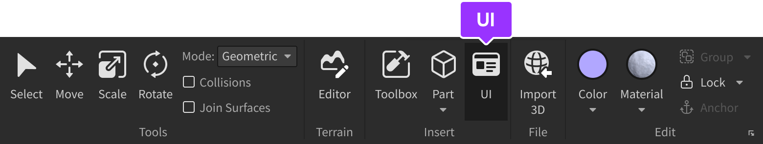 UI button indicated in Home tab