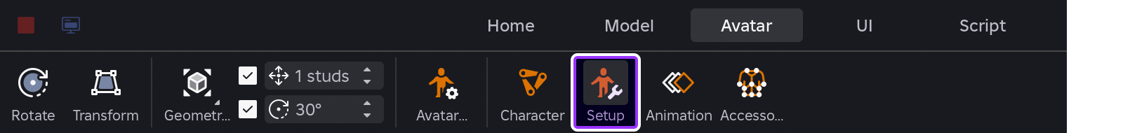 Pulsante di anteprima Avatar indicato nella scheda Avatar