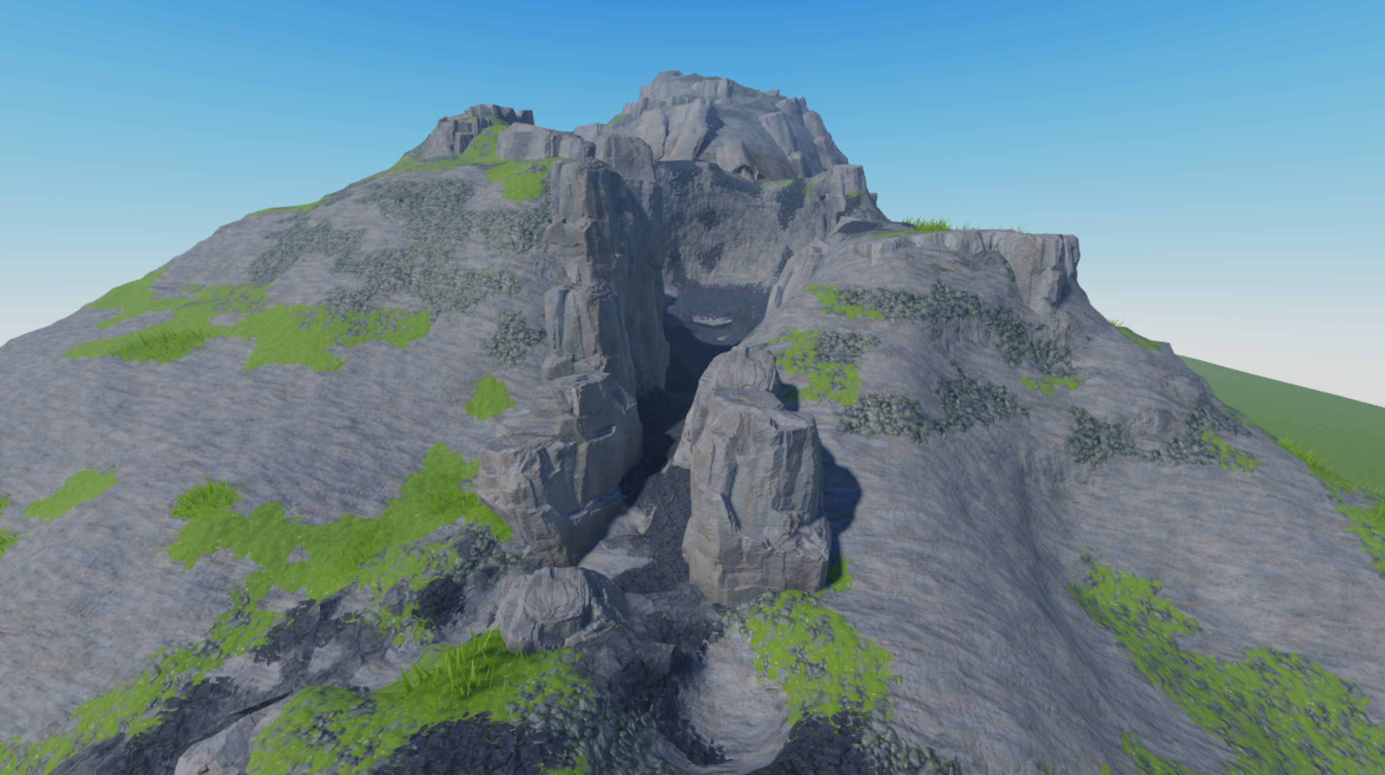 The starting volcano terrain you can use to complete this tutorial.