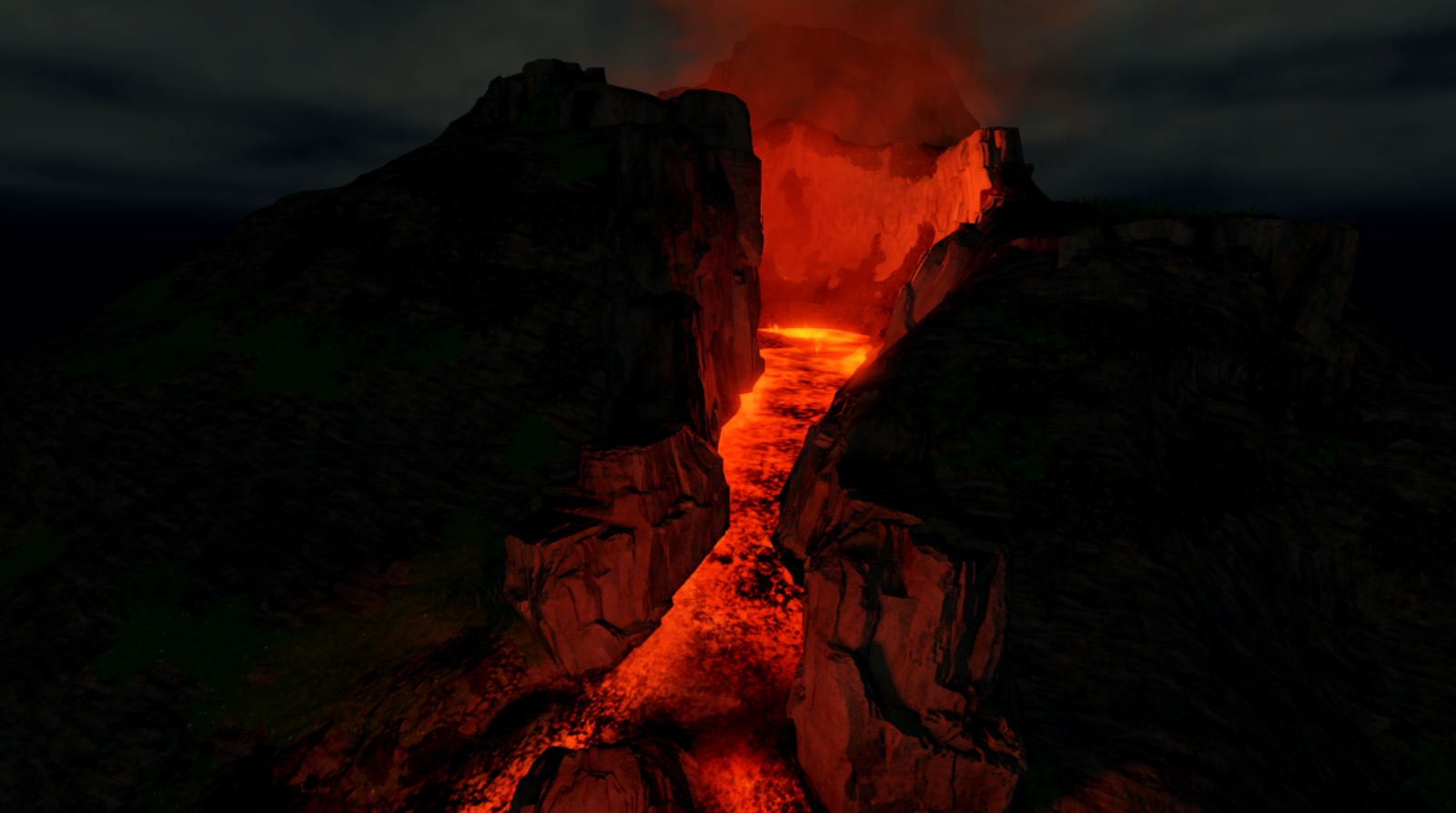 The complete version of the sample volcanic eruption without bloom.