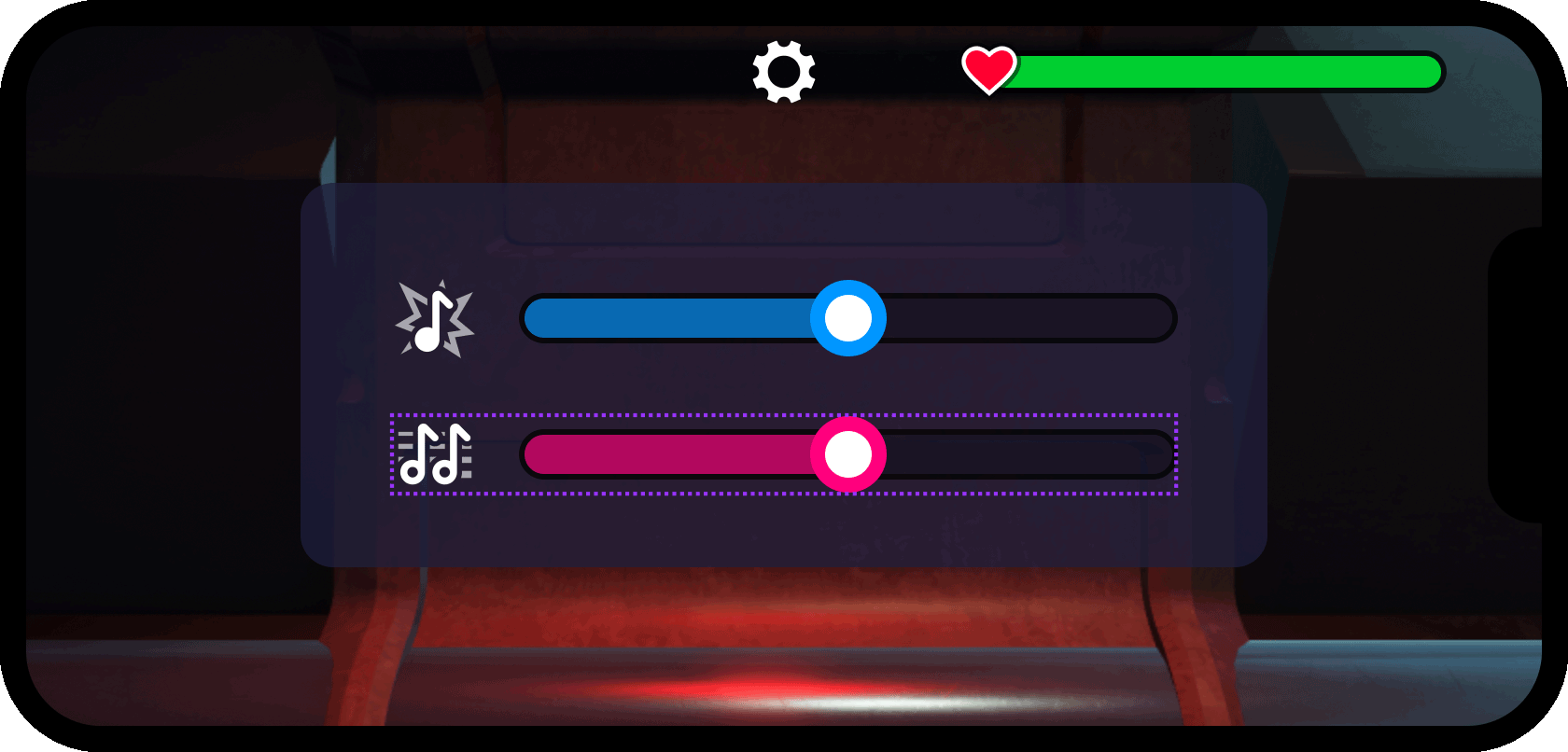 Target position of the background audio slider.