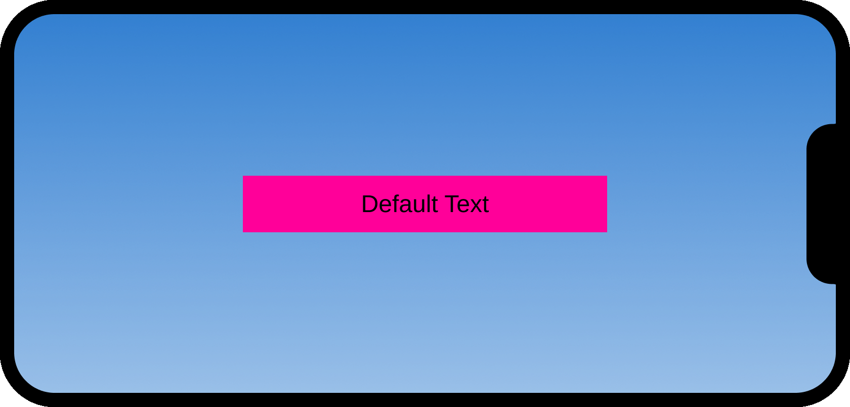 電話ビューポート上で'Default Text'のマゼンタ色のTextLabel。